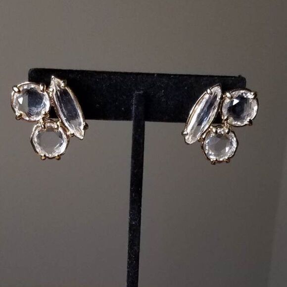 Kate Spade 3 Stone 14K Gold Filed Studs - Picture 2 of 9